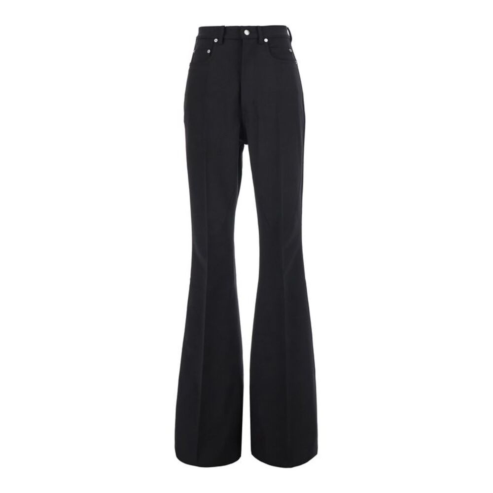 Rick Owens Women 'Bolan Bootcut' Black Wide Leg Pants In Cotton For Women